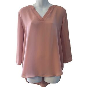 Chaus New York 3/4 Sleeve Shell Blouse in blush pink size S